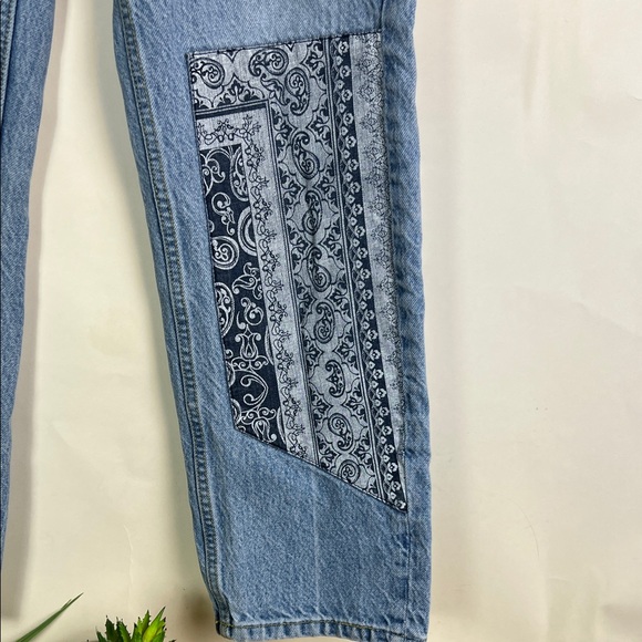 Maje Patched Boyfriend Jeans Blue US 0 France 34 - Picture 5 of 12